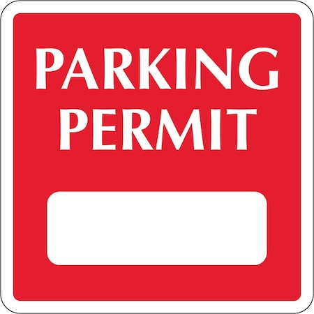 Lustre-Cal Static Cling Parking Permit Dark Red 2in x 2in Square 1 Blank No Pad, 50PK 253753SCL1RdSq0000